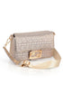 Ibiza labyrinth lead, sjajno siva zenska crossbody torbica preko tela