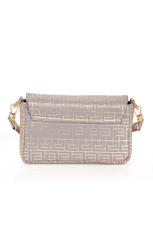 Ibiza labyrinth lead, sjajno siva zenska crossbody torbica preko tela