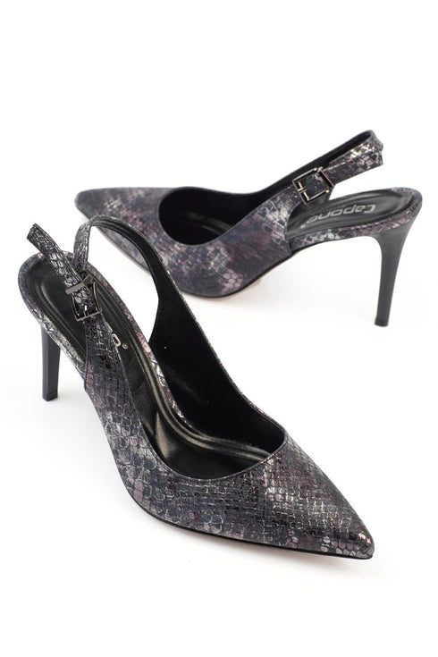 Thea snake anthracite grey, tamno sive zenske cipele sa visokom stiklom, stikle 10 cm