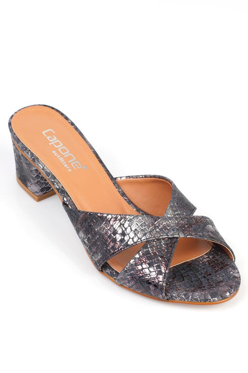 Mina snake grey, sive zenske sandale sa srednjom potpeticom, potpetica 5.5cm