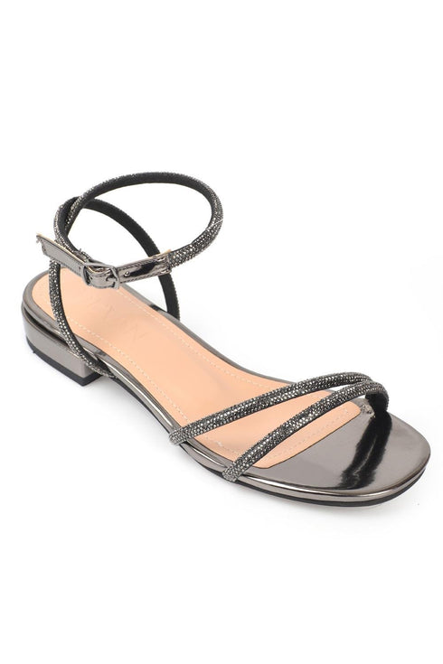 Nala grey, sive zenske sandale sa trakom, potpetica 2cm