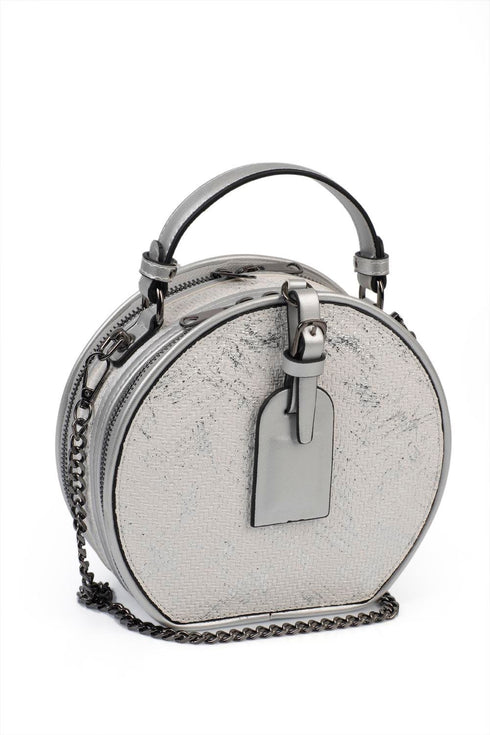 Lyon rustic silver, srebrna rustik zenska torbica sa ruckom