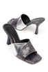 Macy snake silver, srebrne zenske sandale sa srednjom stiklom, potpetica 9cm