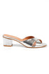 Mina silver, srebrne zenske sandale sa ukrstenim remenom, potpetica 5.5cm