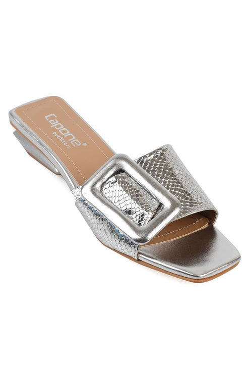 Shay phyton silver, srebrne zenske sandale sa kopcom, potpetica 3cm
