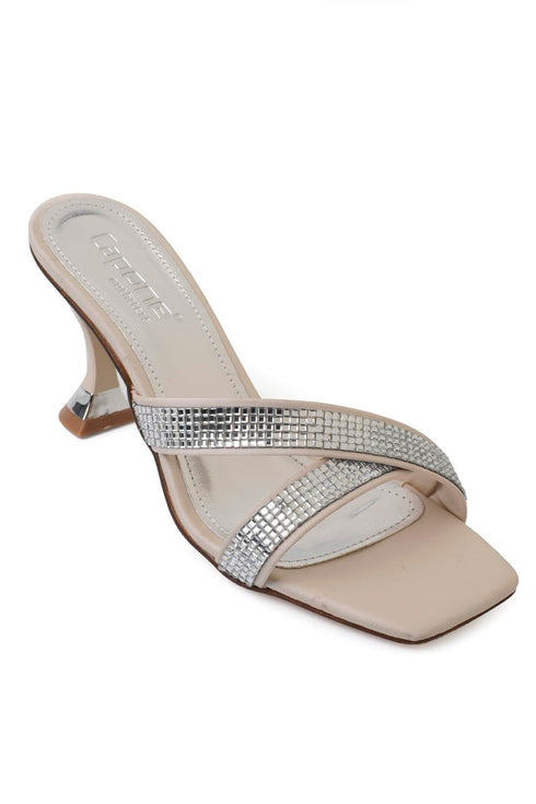 Tori crystal, srebrne zenske sandale sa kristalima, potpetica 8.5cm