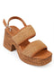 Britt tan, svetlo braon zenske sandale sa dva kaisa, potpetica 8.5 cm