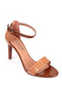 Selena crocoo brown, svetlo braon zenske sandale sa kaisem oko clanka, potpetica 9cm