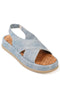 Charlotte light blue denim, svetlo plave zenske sandale sa teksas printom, potpetica 4 cm