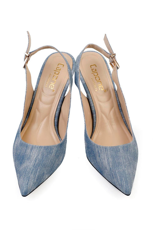 Thea light denim, svetlo plave zenske cipele, stikla 10cm