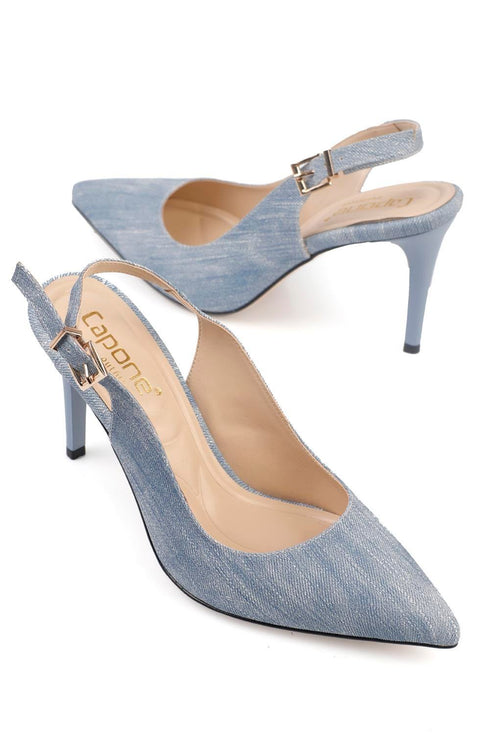 Thea light denim, svetlo plave zenske cipele, stikla 10cm