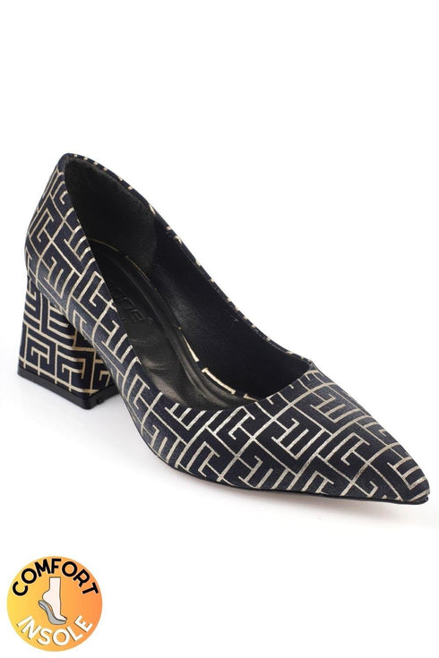 Ella labyrinth navy, tamno plave zenske cipele sa srednjom potpeticom, stikle 6 cm