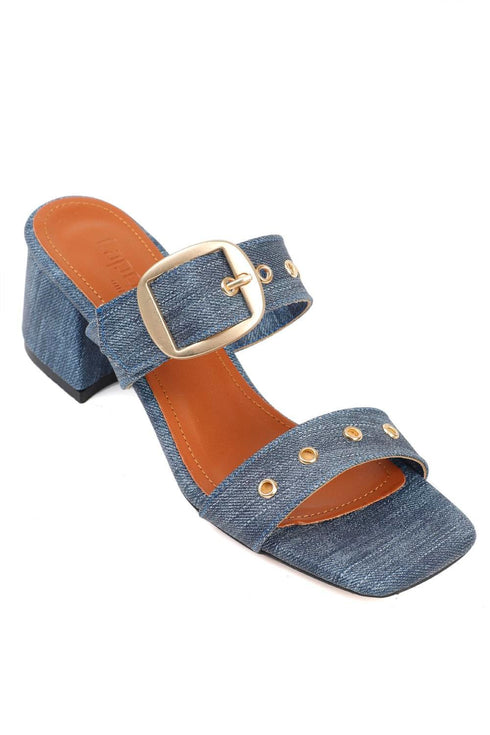 Leah dark blue, tamno plave zenske sandale, potpetica 6cm