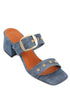 Leah dark blue, tamno plave zenske sandale, potpetica 6cm