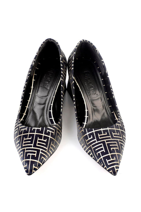 Ella labyrinth navy, tamno plave zenske cipele sa srednjom potpeticom, stikle 6 cm