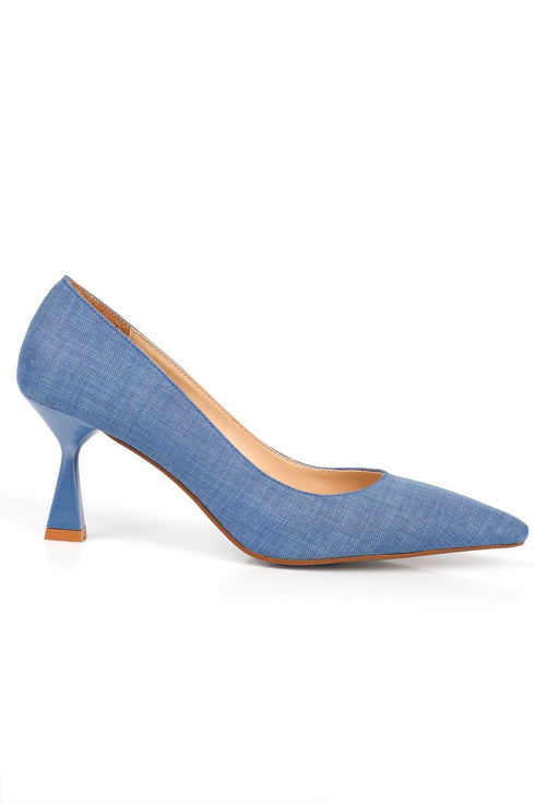 Emma blue denim, plave zenske cipele sa teksas printom, salonke 7 cm