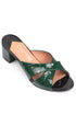 Mina crocodile green, zelene zenske sandale sa ukrstenim remenom, potpetica 5.5cm