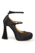 Cora black, crne satenske cipele sa visokom platformom, ženske satenske cipele 11.5 cm