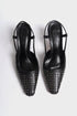 Jane black, crne elegantne ženkse sandale sa cirkonima, štikle 8 cm