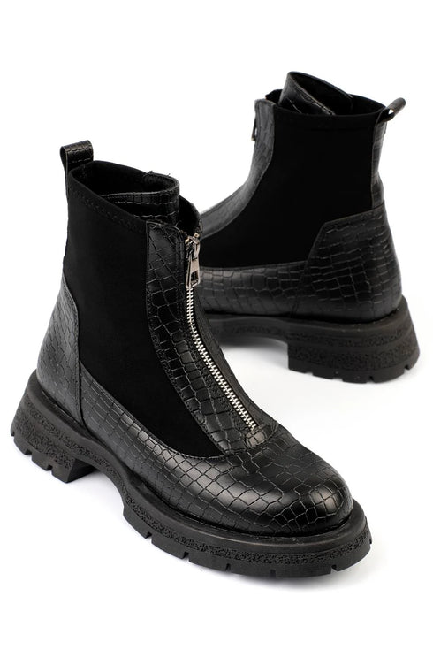 Zipper boots, crne čizme sa rajsferšlusom, ženske čizme