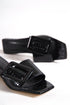 Shay black, crne zenske sandale sa kopcom, potpetica 3cm