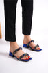 Ezra blue, plave zenske sandale, potpetica 4cm