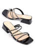 Hana black, crne zenske sandale sa kristalima, potpetica 4cm