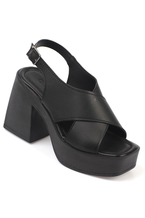 Desi black, crne sandale sa platformom, platforma 10.5