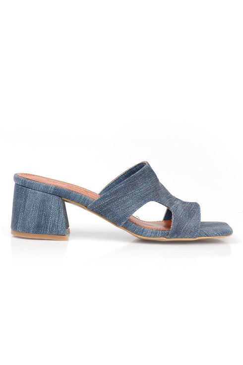 Ivy dark blue, tamno plave zenske sandale, potpetica 6cm