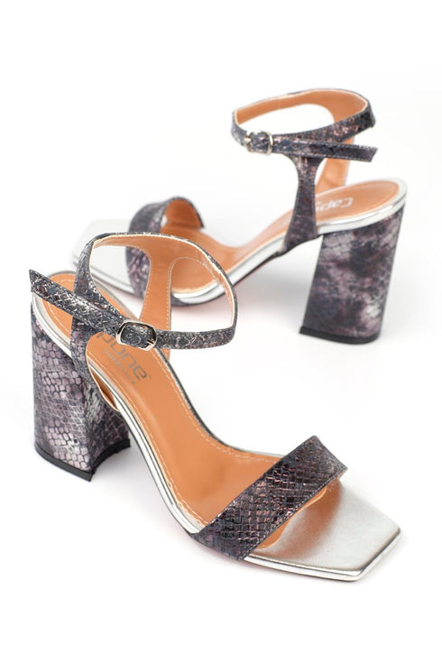 Julia Anthracite Grey, tamno sive zenske sandale sa potpeticom, potpetica 11cm