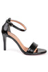 Selena phyton black, crne zenske sandale sa kaisem oko clanka, potpetica 9cm
