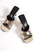 Yara gold, zlatne zenske sandale sa ukrstenim remenom, potpetica 5.5cm