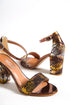 Silvy croco gold, zlatne zenske sandale sa kaisem oko clanka, potpetica 8.5cm