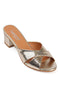 Mina gold, zlatne zenske sandale sa ukrstenim remenom, potpetica 5.5cm