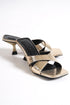 Yara gold, zlatne zenske sandale sa ukrstenim remenom, potpetica 5.5cm