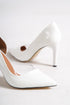 Arya white, bele ženske cipele sa štiklom, salonke 9 cm