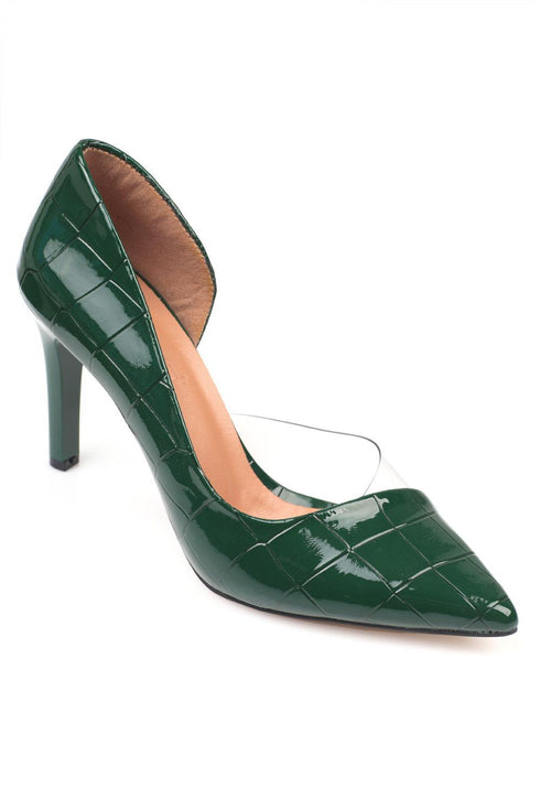 Arya dark green, tamno zelene ženske cipele sa štiklom, salonke 9 cm